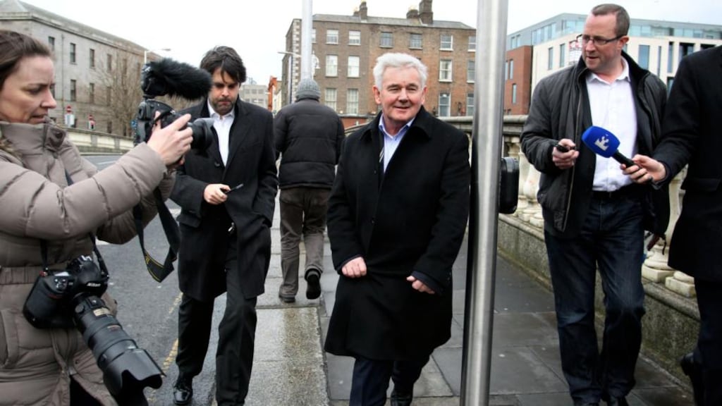 Jessbrook Equestrian Centre, built and formerly owned by John Gilligan (above, centre), was put up for sale in September by the Criminal Assets Bureau. Photograph: CourtPix