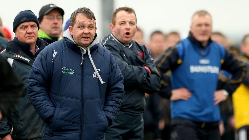 Davy Fitzgerald on the sideline for LIT during a Fitzgibbon Cup semi-final against UL in February 2015. Photograph: James Crombie/Inpho