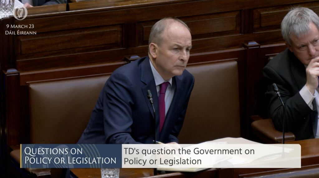 Micheál Martin in the Dáil on Thursday