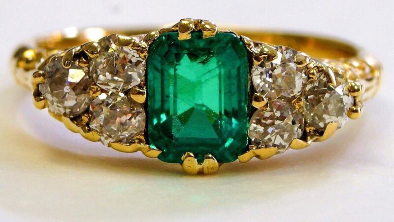Emerald and diamond ring, €8,500 from Danker