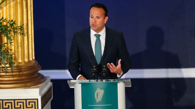 The Taoiseach Leo Varadkar speaking at Dublin Castle.  Photograph: Maxwells