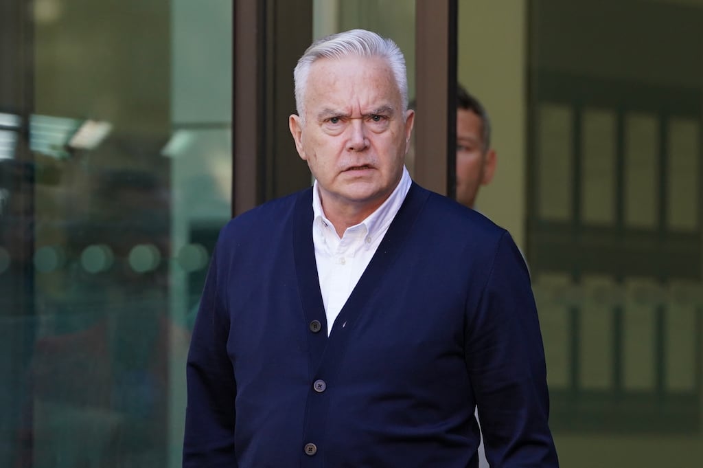 Former BBC broadcaster Huw Edwards leaves Westminster Magistrates' Court, London, where he was sentenced to six months' imprisonment suspended for two years after pleading guilty to three counts of accessing indecent images of children. Photograph: Lucy North/PA Wire