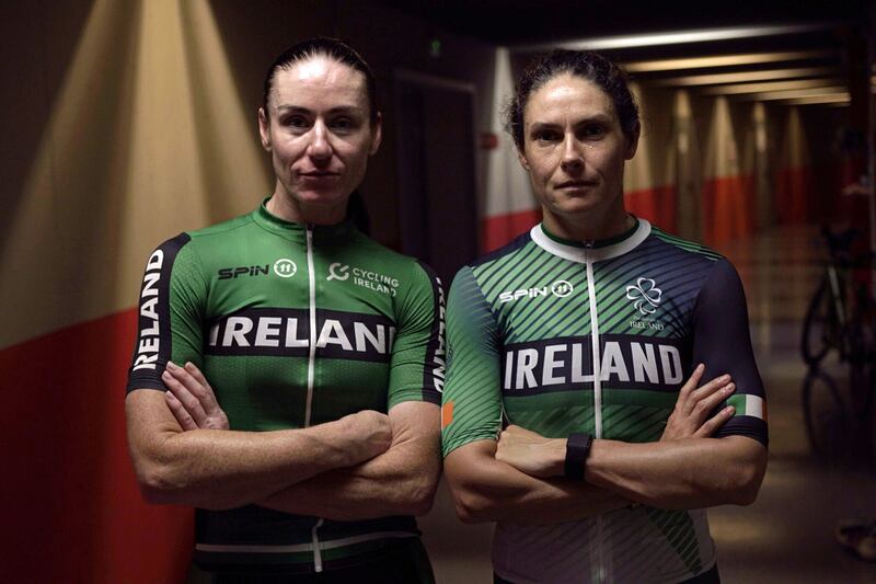 Eve McCrystal and Katie-George Dunlevy in Path to Paris. Photograph: Luke Gordon