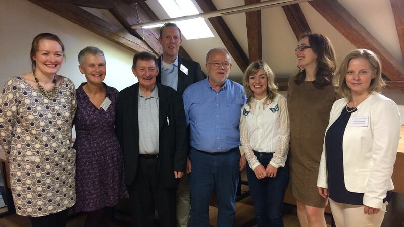 Delegates at the conference in Charles University: Dr Éadaoin Ní Mhuircheartaigh, Prof Máirín Nic Eoin, Dr Pádraig Ó Liatháin, Prof Mícheál Mac Craith, Dr Rióna Ní Fhrighil, Dr Róisín Ní Ghairbhí, Dr Caitríona Ó Dochartaigh
