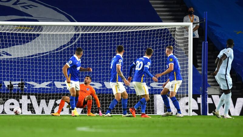 Kurt Zouma scores Chelsea’s third. Photo: Glyn Kirk/Pool via Getty Image