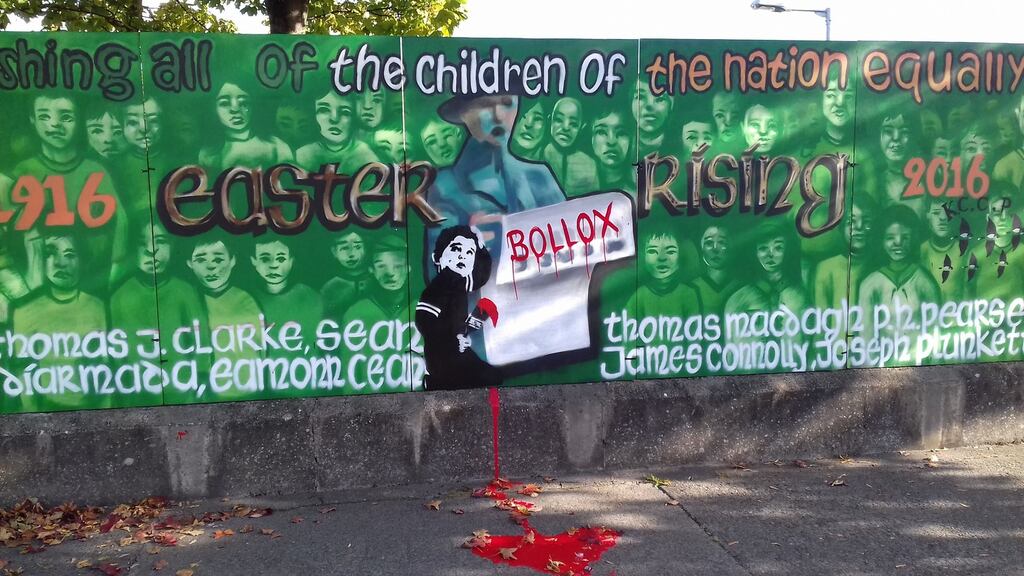 As part of the Rising commemorations, a group of young people from the Kilbarrack coast community programme painted a mural showing their view of 1916.
