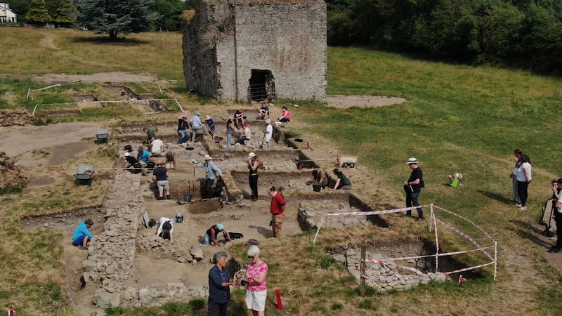 The site in Co Meath where a medieval Cistercian stone barn has been excavated. Photograph: Alan Betson / The Irish Times