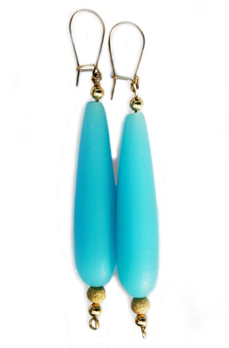 Cultured beach glass earrings and 14ct gold filled wire and beads by Juno James €25 at Design House, Dublin