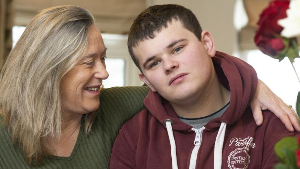 Fiacre Ryan with his mother, Carmel. Photograph: Alison Laredo