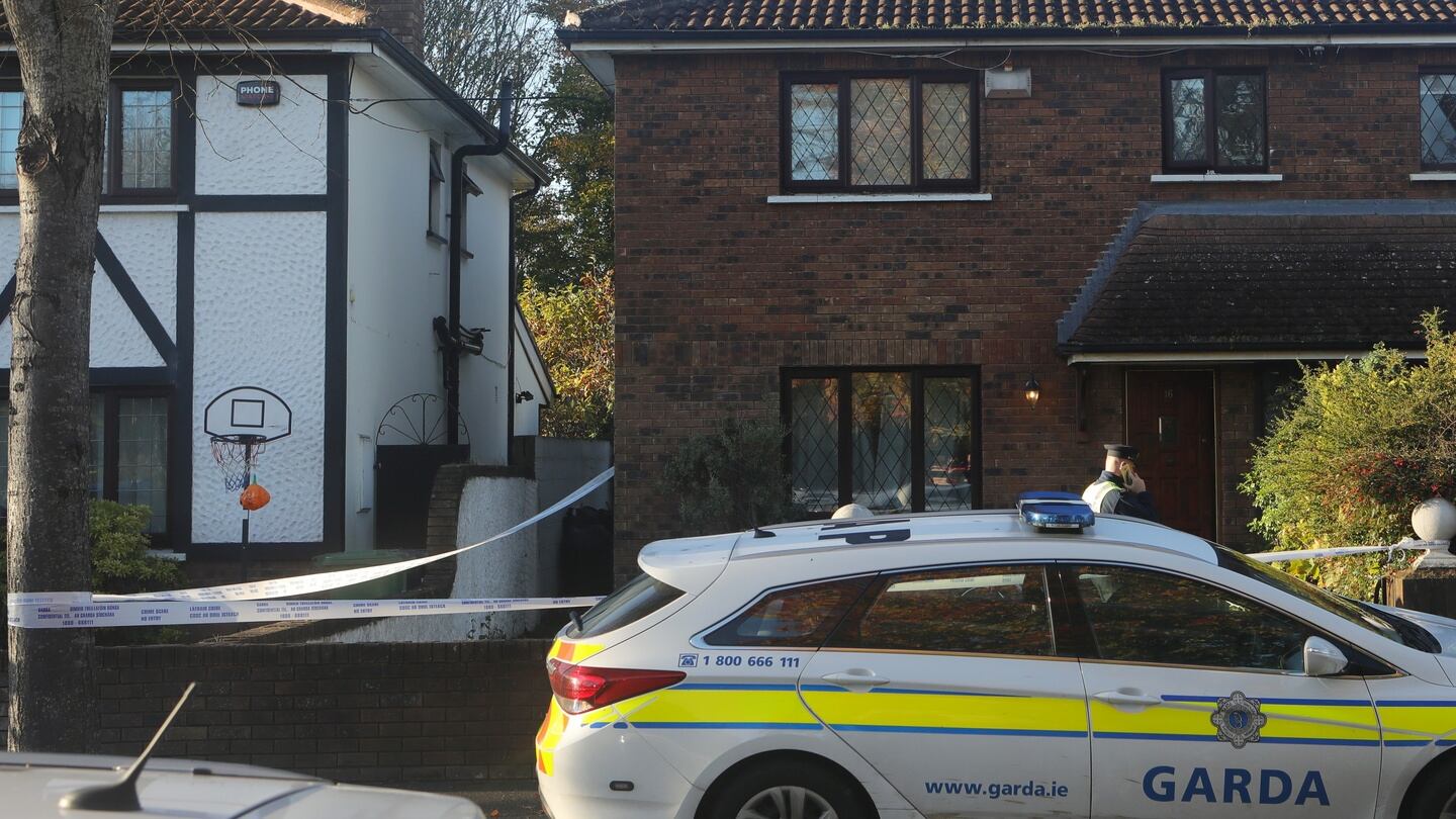 Gardaí outside a house in Tudor Lawns in Foxrock, Co Dublin. Photograph: Collins