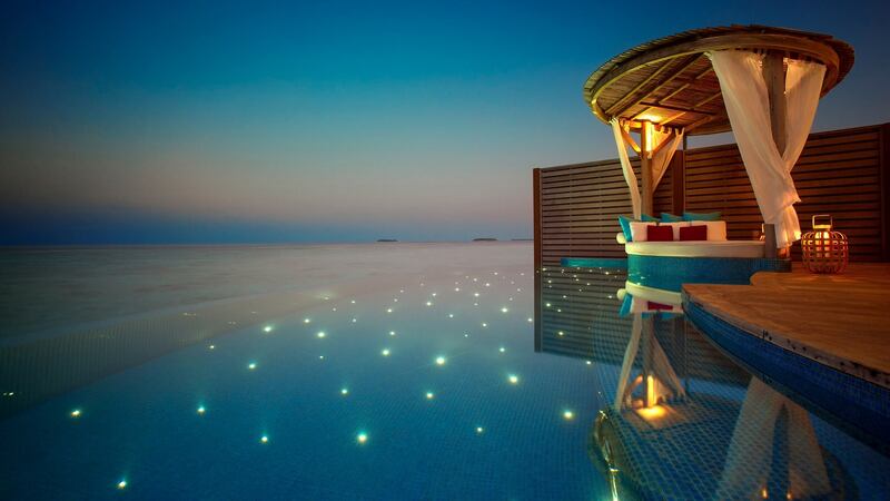A poolside villa in the Maldives
