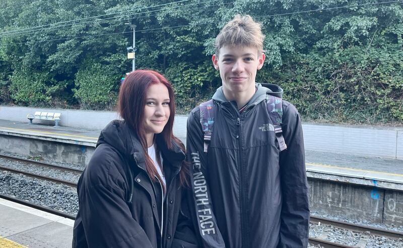 Amelia Zgrzebnicka and Jake Andrews were unaware of Irish Rail’s new autumn timetable. Photograph: Tim O'Brien