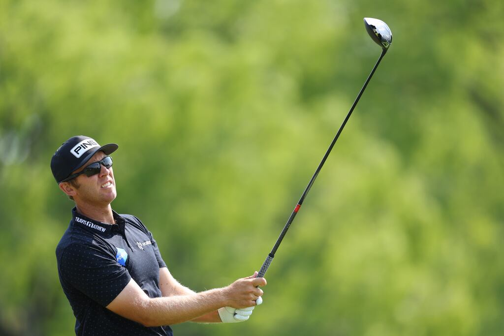 Ireland's Séamus Power watches his drive on the ninth hole during the second round of the US PGA Championship at Oak Hill Country Club in Rochester, New York. Photograph: Andrew Redington/Getty Images
