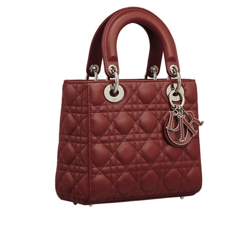 Lady Dior bag in burgundy