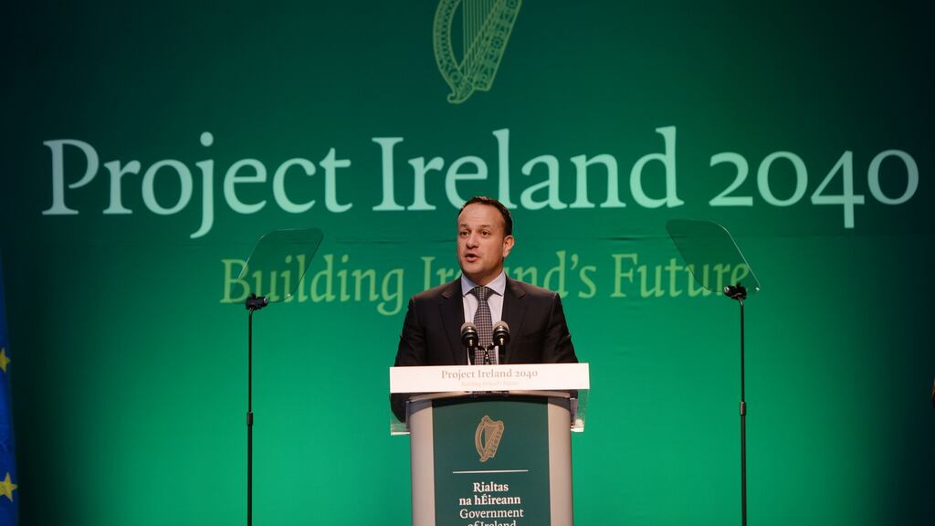 Taoiseach Leo Varadkar launching national planning framework Project Ireland 2040. Photograph: Alan Betson