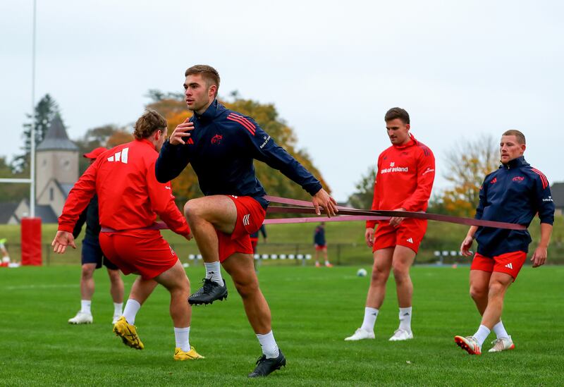 Jack Crowley during Munster's training session at UL. Photograph: Tom O’Hanlon/Inpho