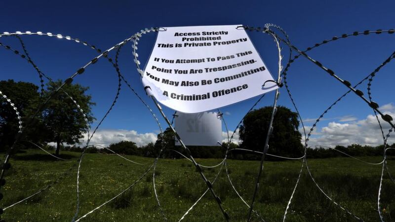 Razor wire which has been laid in fields near the Lough Erne resort in County Fermanagh, the venue for next week’s G8 Summit. Photograph: PA