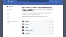 Facebook tool shows if users were duped by Russian propaganda
