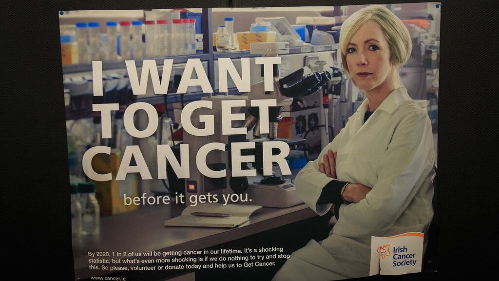 An Irish Cancer Society billboard as part of its new publicity campaign. Photograph: Gareth Chaney/Collins