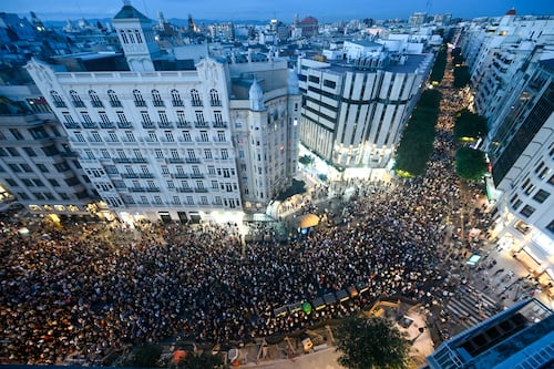 Valencia: Thousands march to call for leader’s resignation on anniversary of fatal floods
