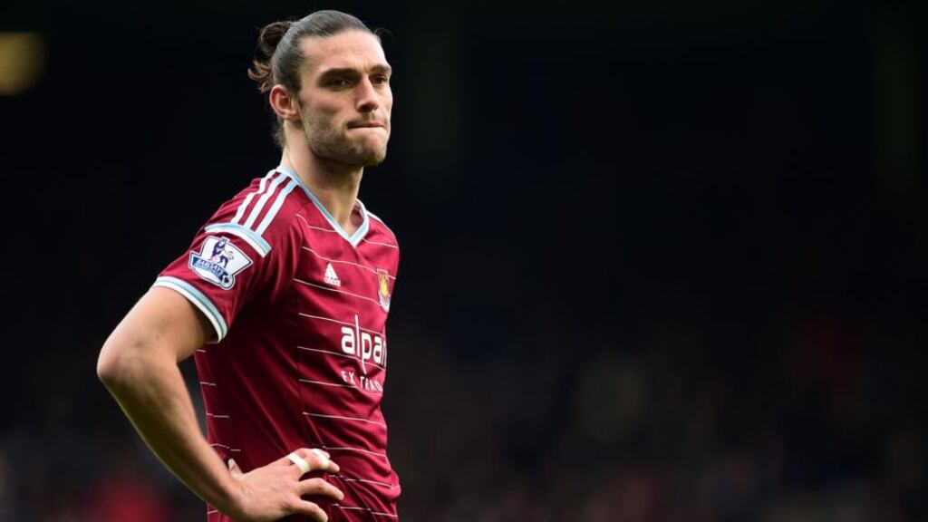 West Ham striker Andy Carroll is likely to be out for the rest of the season with a knee injury. Photograph: Adam Davy/PA Wire