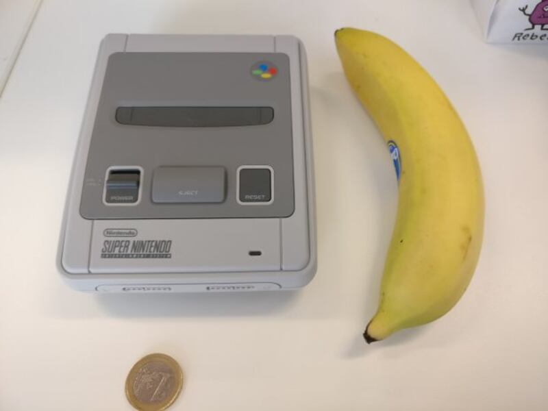A member of staff in The Irish Times was lucky enough to snap up a Super Nintendo Entertainment System (Snes) console, pictured here with a banana and a €1 coin for scale
