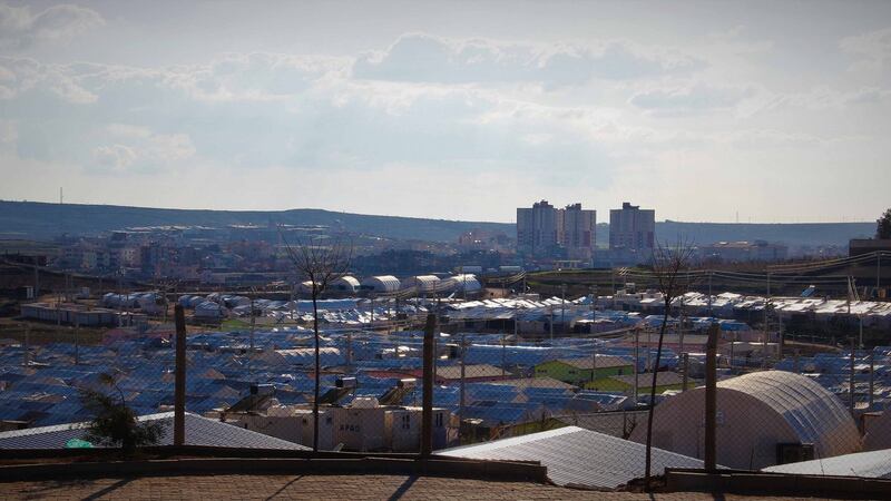 The refugee camp outside Midyat is home to thousands of Syrians and Yazidis from Iraq. Photograph: Stephen Starr