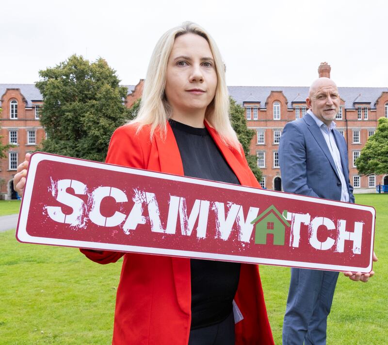 Laura Harmon, executive director, ICOS and John-Mark McCafferty, CEO, Threshold at the launch of the Scamwatch campaign