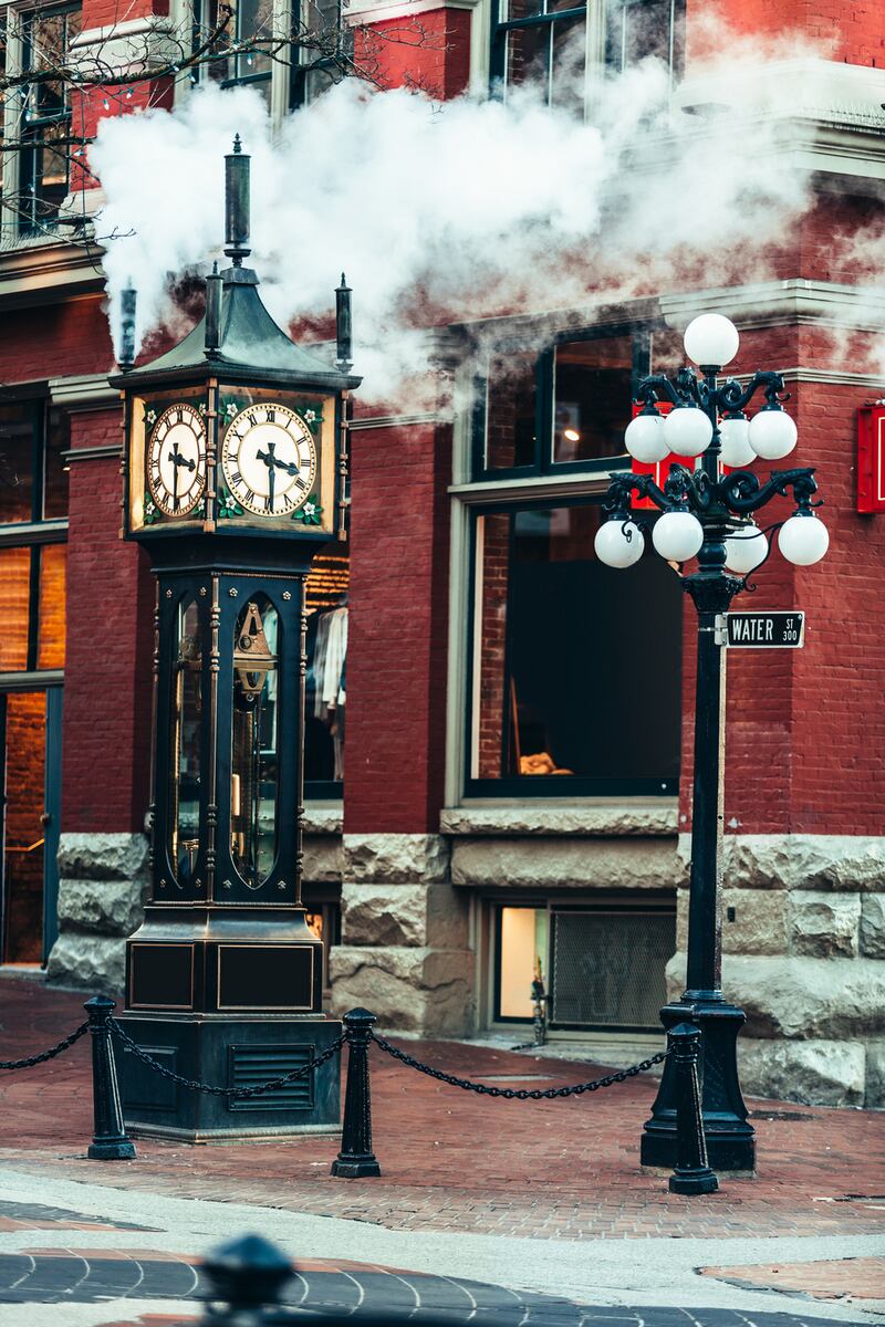 The historic steam clock in Gastown, Vancouver. Photograph: iStock