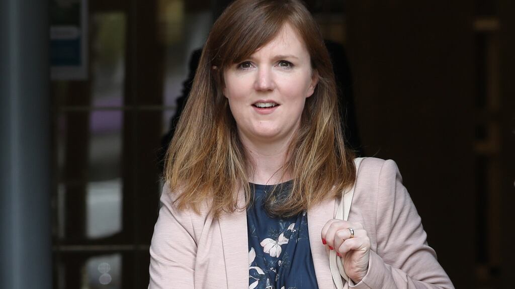 Ciara Tobin, mother of Kevin Tobin, from Castleknock, Dublin pictured leaving the Four Courts after the High Court approved a settlement offer of €41,000 damages on behalf of her son. Photograph: Collins Courts