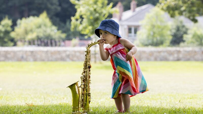 Summer Songs: Sophia Poveda (2) from Delgany, Co Wicklow, at the People’s Park in Bray. Photograph: Andres Poveda