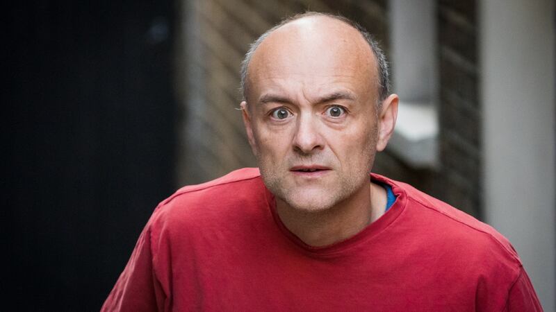 Dominic Cummings, former advisor to the British prime minister Boris Johnson, speaks to members of the media outside of his home in London on May 4th. Photograph: Vickie Flores/EPA