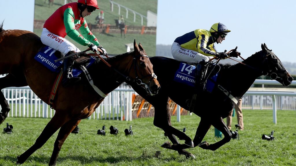 Willoughby Court (R) en route to victory in the 2017 Neptune. Photograph: Dan Sheridan/Inpho