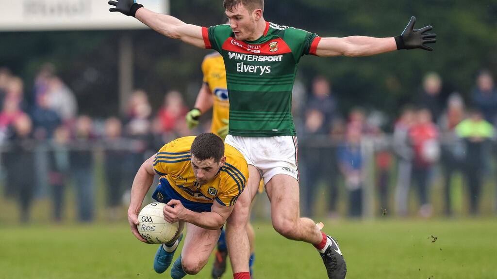 Fintan Cregg: possesses the athleticism and pace to track roving half forwards, which seems to be the point of selecting him at centre half back. Photograph: Tom Beary/Inpho