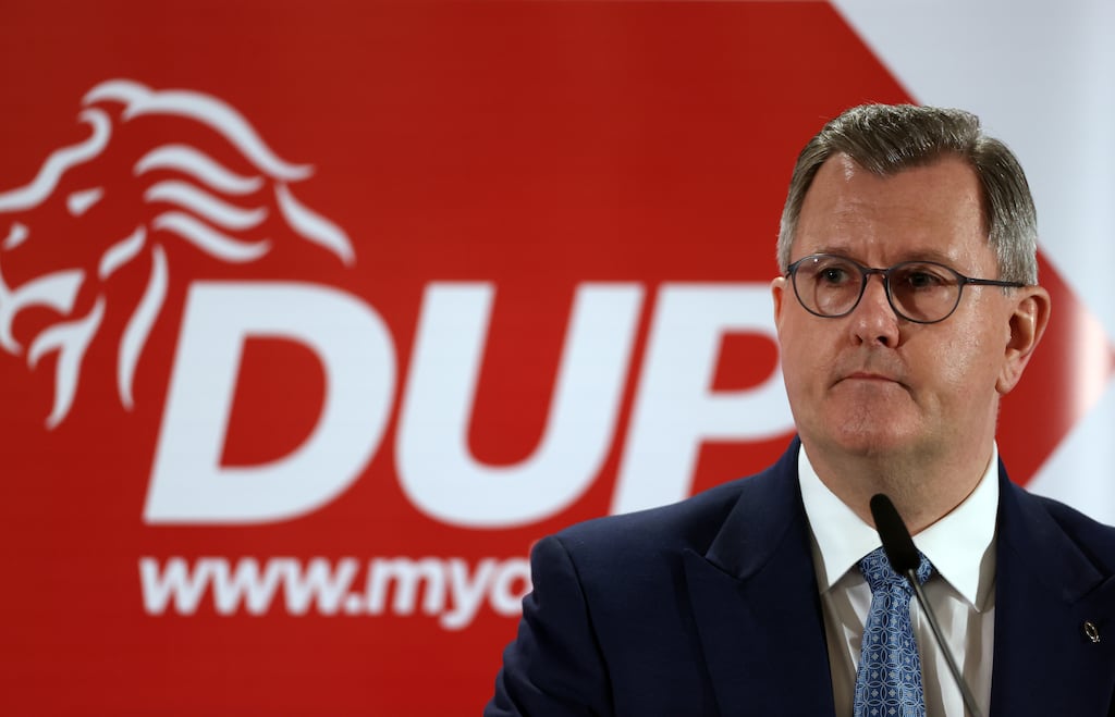 Jeffrey Donaldson will not seek re-election as MP for Lagan Valley after he was suspended from the DUP in March. Photograph: Liam McBurney/PA Wire