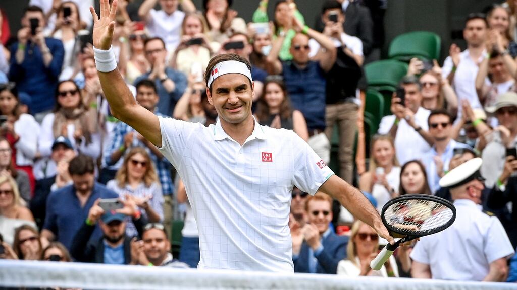 Roger Federer won his third round clash with Cameron Norrie in four sets. Photograph: Facundo Arrizabalaga/EPA
