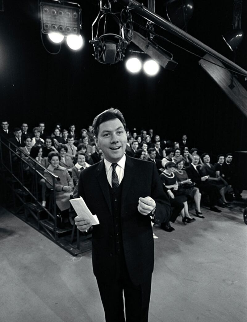 Gay Byrne in the Late Late Show studio in 1966. Photograph: RTÉ