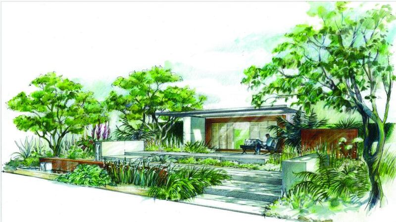The drawing for Paul Martin’s Chelsea Flower Show ‘Garden of mindful living’