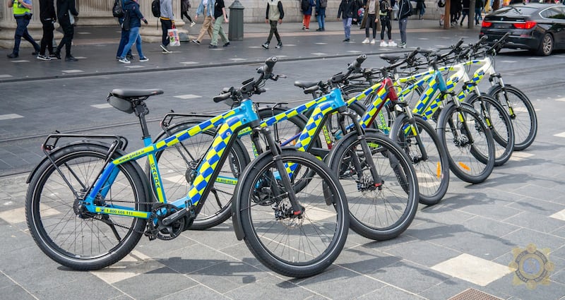 An Garda Síochána has launched a new pilot initiative to evaluate the broader feasibility of the use of e-bikes in Irish policing. Photograph: Garda Press Office