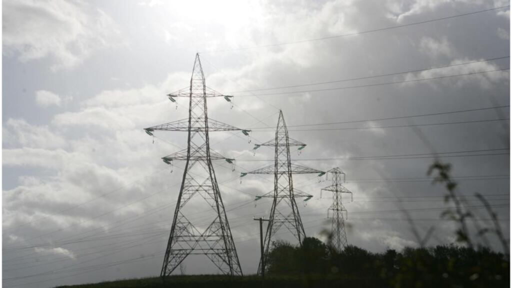 Electricity pylons near Straffan Co Kildare. Photograph: Bryan O’Brien/Irish Times