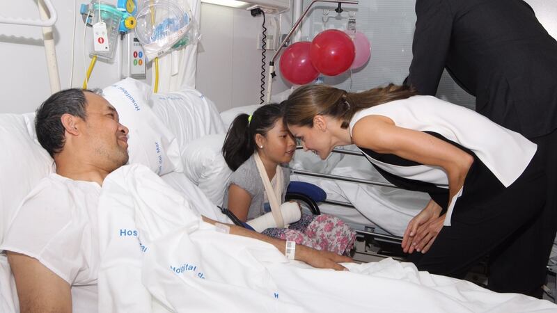 King Felipe VI of Spain and Queen Letizia of Spain visit victims of last Thursday’s terrorist attack at the Hospital de la Santa Creu i Sant Pau on August 19th, 2017 in Barcelona, Spain. Photograph: Casa de S.M. el Rey de Espana