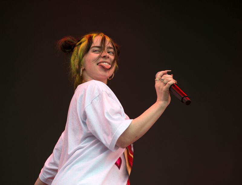 Billie Eilish in action on the Main Stage at Electric Picnic in 2019. Photograph: Dave Meehan
