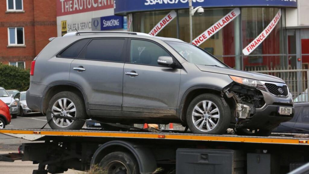 The stolen family car was intercepted by gardaí at Newlands Cross. Photograph: Colin Keegan/Collins Dublin.