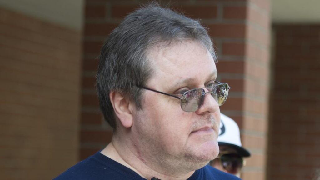 David Veatch, father of Autumn Veatch (16) who hiked to safety for two days after surviving a plane crash, talks to the media at the Civil Air Patrol station at Bellingham International Airport. Photograph: Philip A. Dwyer/Bellingham Herald via AP.