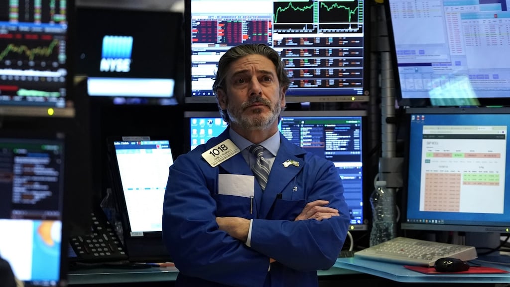 Traders work during the closing bell at the New York Stock Exchange. Photograph: Timothy A Clary/AFP via Getty Images