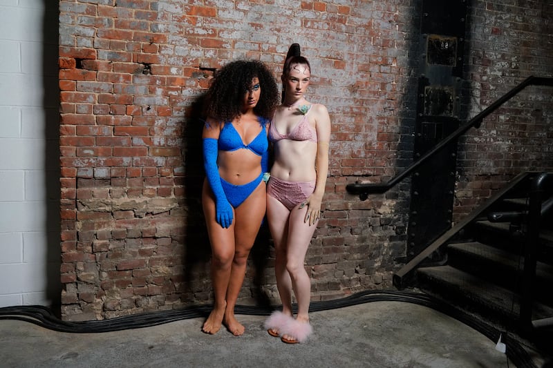 Fenty x Savage: models backstage at Rihanna’s lingerie show at New York Fashion Week last September. Photograph: Rebecca Smeyne/New York Times