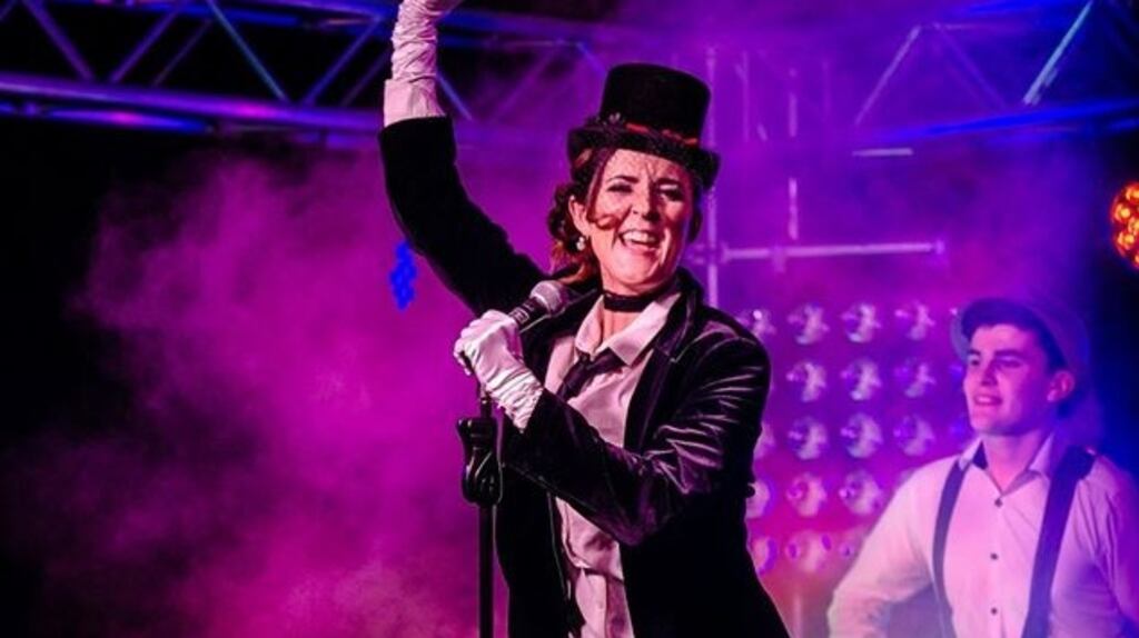 Star turn: Michelle Mulherin performs at a fundraiser for Ballina Rugby Club. Photograph: Facebook