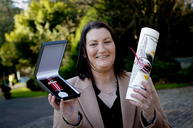 Rosaleen Feeney rescued a man from a burning house in Co. Mayo. Photograph: Maxwells