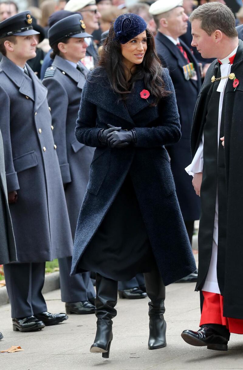 Meghan Markle, duchess of Sussex attends the 91st Field of Remembrance at Westminster Abbey. Photograph: Chris Jackson/Getty Images