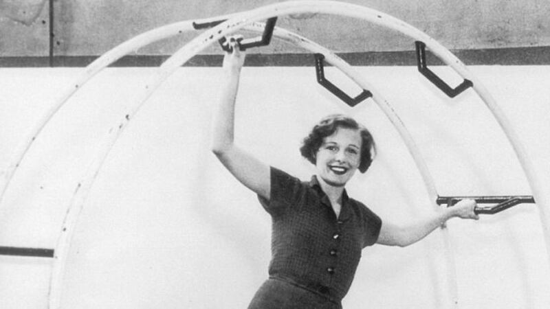 Things never change: women of bygone years look gleeful while rolling around in giant hamster wheels and positively ecstatic while attached to walls by vibrating belts.